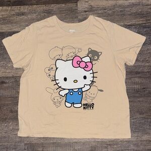 Hello Kitty Beige Tee with Pink and Blue Accents